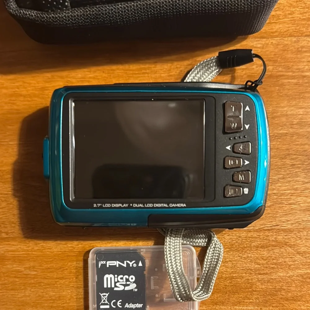 Polaroid Blue Digital Camera with Protective Case and Memory Card